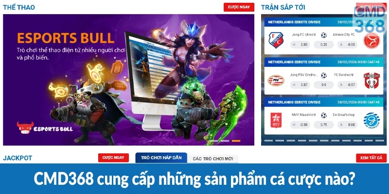 CMD368 cung cấp những sản phẩm cá cược nào?