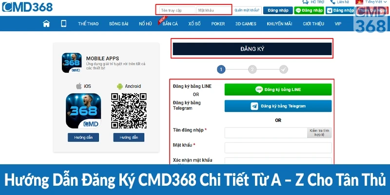 Hướng Dẫn Đăng Ký CMD368 Chi Tiết Từ A – Z Cho Tân Thủ
