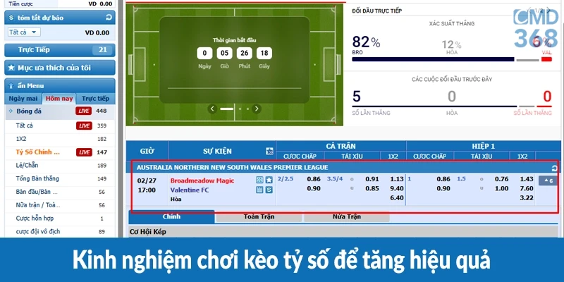 Kinh nghiệm chơi kèo tỷ số để tăng hiệu quả