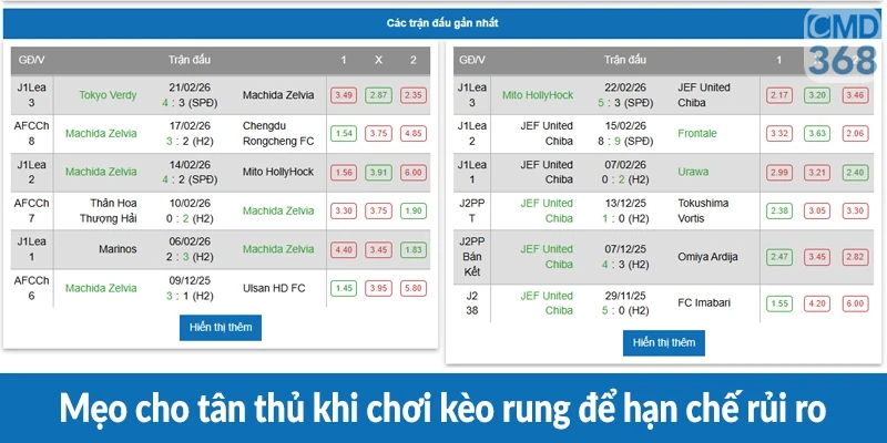 Mẹo cho tân thủ khi chơi kèo rung để hạn chế rủi ro