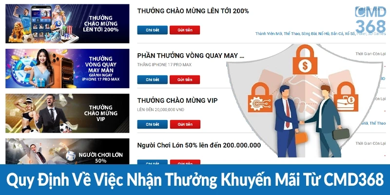 Quy Định Về Việc Nhận Thưởng Khuyến Mãi Từ CMD368
